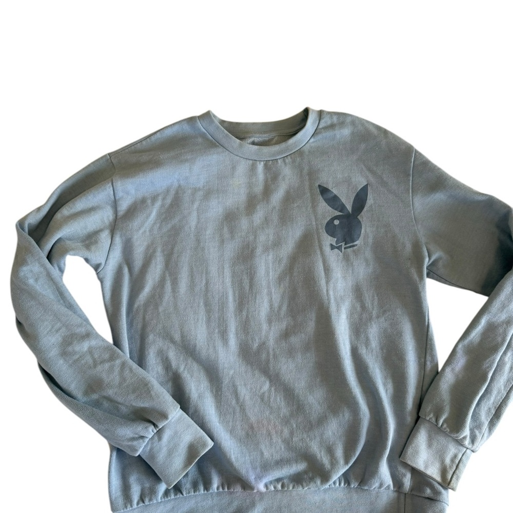 Light blue playboy crewneck